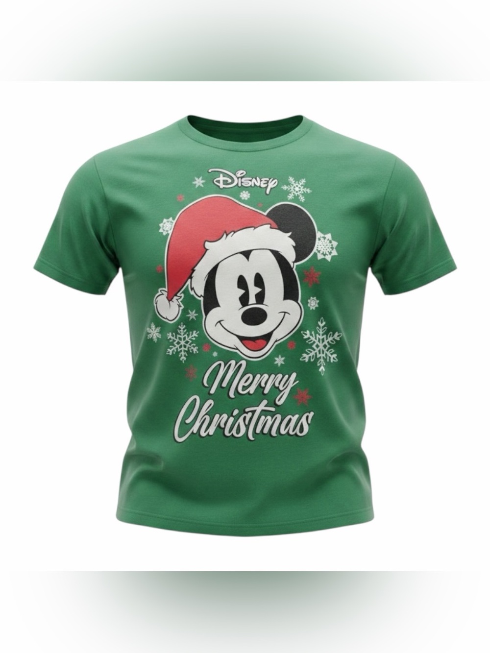 Disney kids Mickey Mouse Merry Christmas Green T-Shirt Size large